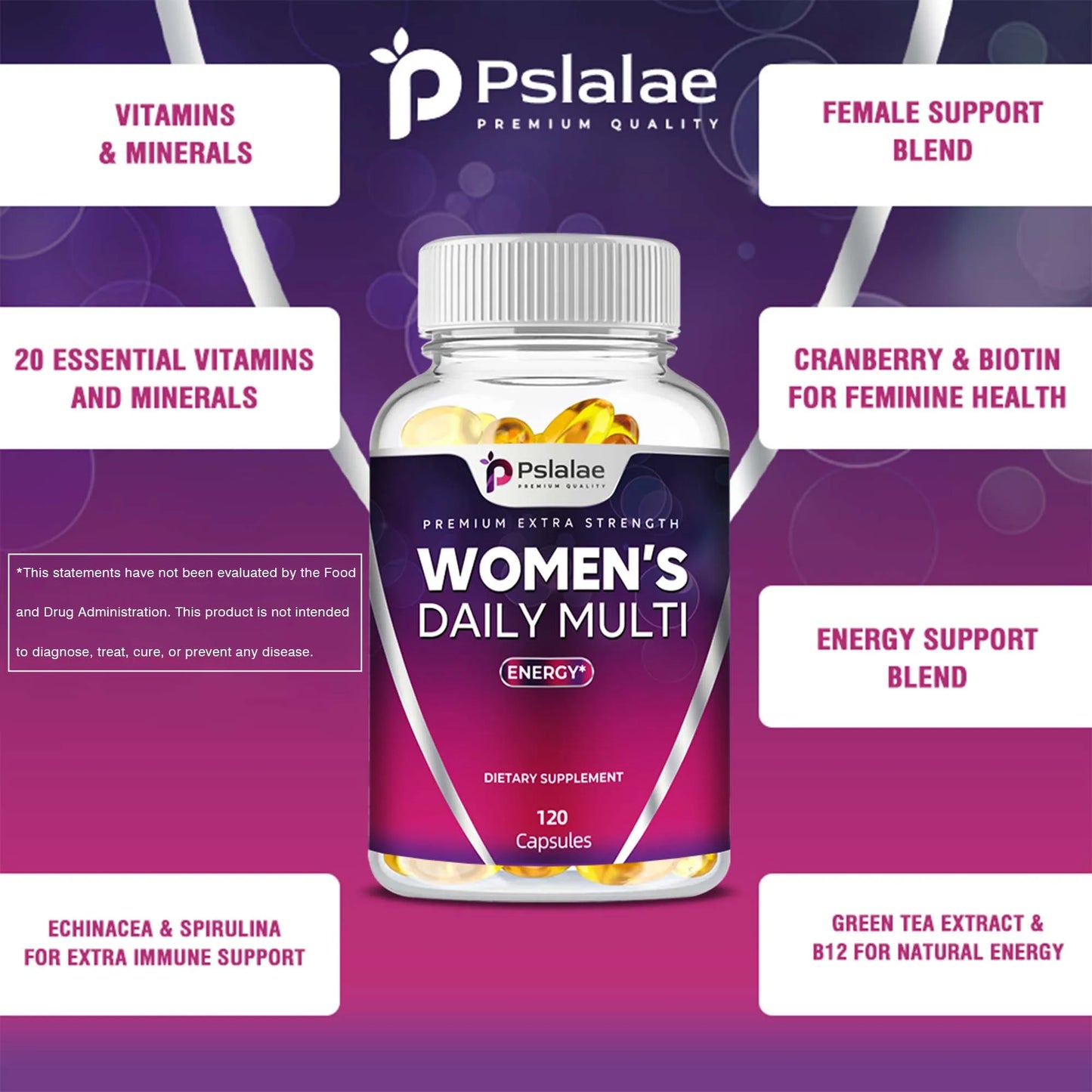 Women's Daily Multi Capsules - Daily Multivitamin To Support Energy and Immune Health - 120 Capsules