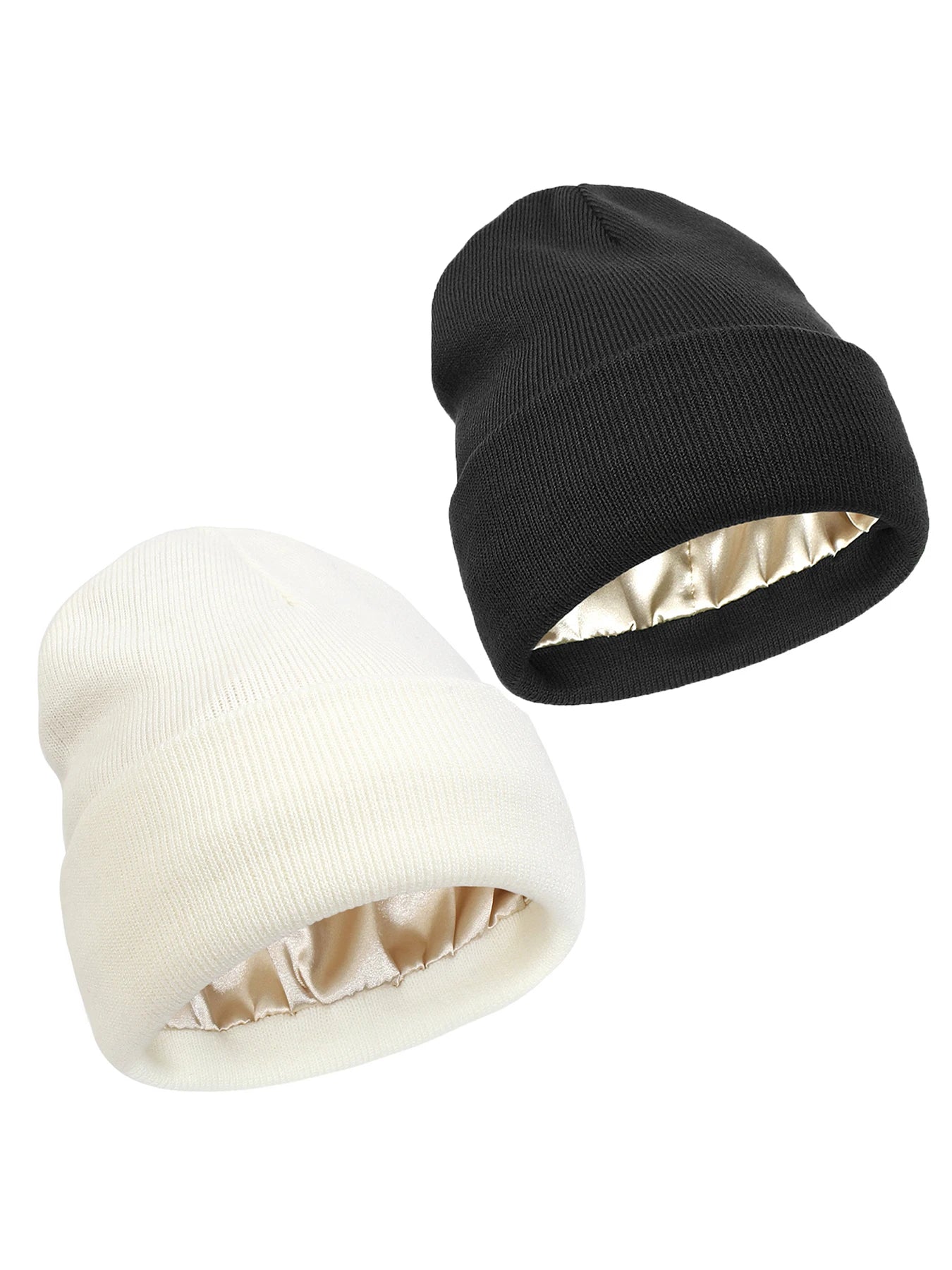 Unisex Satin Lined Beanies Hat for Women&Men Winter